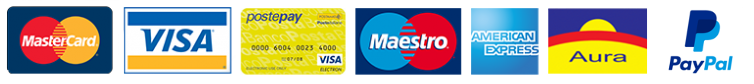 MasterCard, Visa, PostePay, Maestro, American Express, Aura, PayPal...
